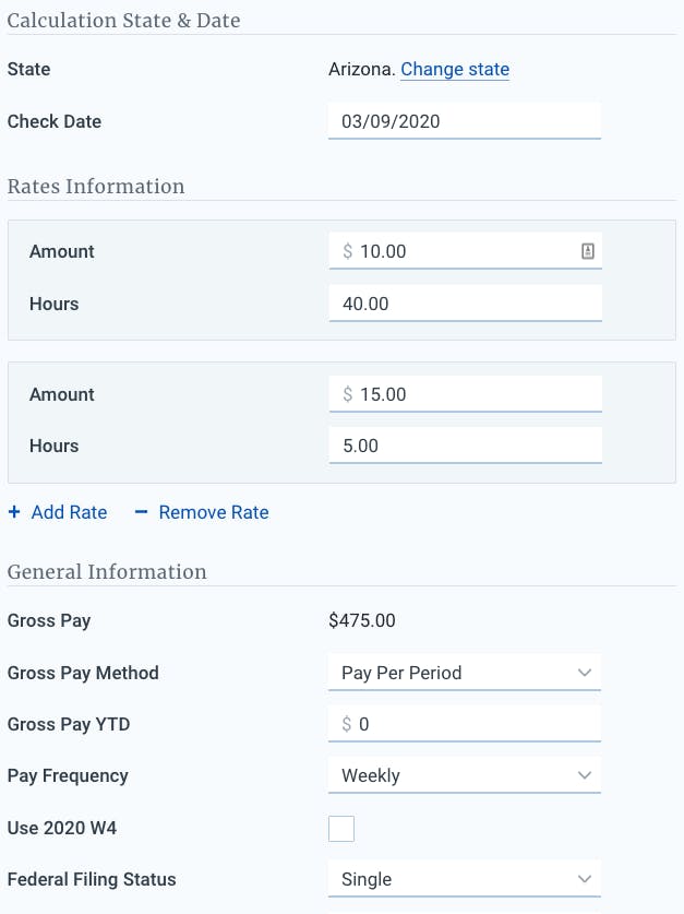 Gross pay online calculator
